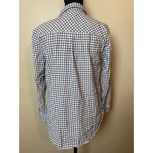 Lucky Brand black and white flannel medium button up blouse - Picture 2 of 3